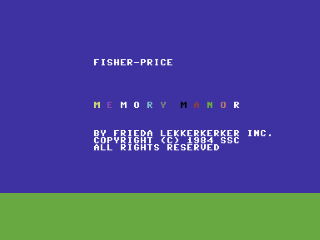Memory Manor title screen for Commodore 64